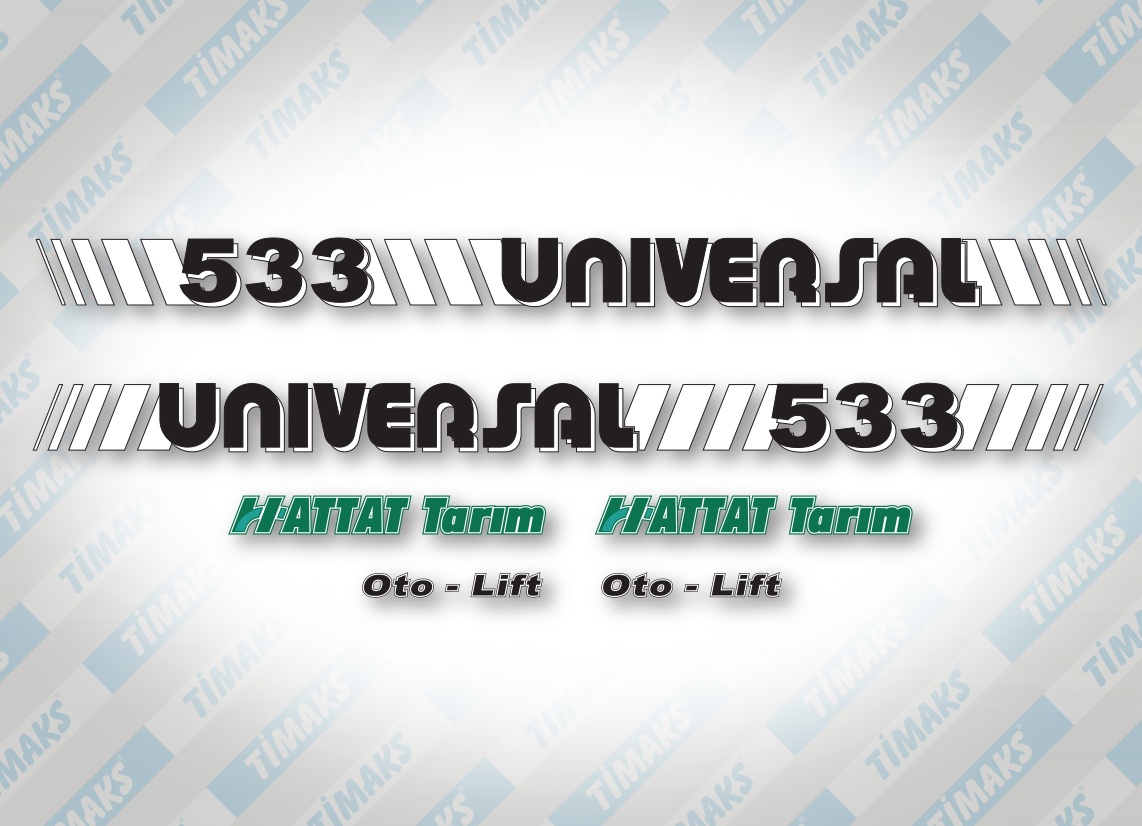 Universal 533 (Hattat Tarım, Oto-Lift) Yan Yazı Seti